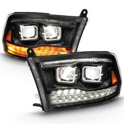 ANZO USA - LED Projector Headlights LED Projector Plank Style Switchback H.l Halo Black Amber (Oe Style)Ram 1500/2500/3500 2011-2018 ANZO USA - Image 8