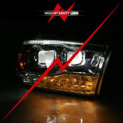 ANZO USA - LED Projector Headlights LED Projector Plank Style Switchback H.l Halo Chrome Amber (Oe Style)Ram 1500/2500/3500 2011-2018 ANZO USA - Image 6
