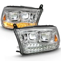 ANZO USA - LED Projector Headlights LED Projector Plank Style Switchback H.l Halo Chrome Amber (Oe Style)Ram 1500/2500/3500 2011-2018 ANZO USA - Image 8