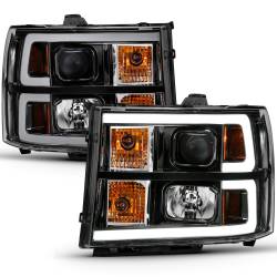 ANZO USA - Projector Headlight Plank Style Black W/ Clear Lens Amber GMC Sierra 1500 2007-2013, 2500 HD/3500 HD 2007-2014 ANZO USA - Image 2