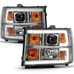 ANZO USA - Projector Headlight Plank Style Chrome K W/ Clear Lens Amber GMC Sierra 1500 2007-2013, 2500 HD/3500 HD 2007-2014 ANZO USA - Image 2
