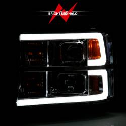 ANZO USA - Projector Headlight Plank Style Chrome K W/ Clear Lens Amber GMC Sierra 1500 2007-2013, 2500 HD/3500 HD 2007-2014 ANZO USA - Image 6