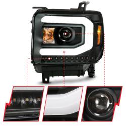 ANZO USA - Projector Headlights Plank Style Black W/ Switchback GMC Sierra/1500 2014-2015, GMC Sierra 2500 HD/3500 HD 2015-2019 ANZO USA - Image 3