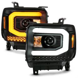 ANZO USA - Projector Headlights Plank Style Black W/ Switchback GMC Sierra/1500 2014-2015, GMC Sierra 2500 HD/3500 HD 2015-2019 ANZO USA - Image 7