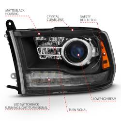 ANZO USA - Projector Headlights Plank Style Switchback Matte Black Housing Clear Lens PairRam 1500/2500/3500 2011-2018 ANZO USA - Image 4