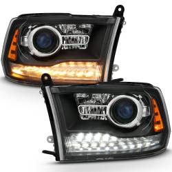 ANZO USA - Projector Headlights Plank Style Switchback Matte Black Housing Clear Lens PairRam 1500/2500/3500 2011-2018 ANZO USA - Image 7