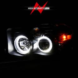 ANZO USA - Projector Headlights Black Housing W/ Halo Clear Lens Pair Dodge Ram 1500 2002-2005, 2500/3500 2003-2005 ANZO USA - Image 6