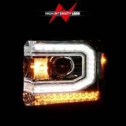 ANZO USA - Projector Headlights W/ Plank Style Chrome Housing Clear Lens Pair GMC Sierra/1500 2014-2015, GMC Sierra 2500 HD/3500 HD 2015-2019 ANZO USA - Image 6