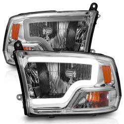 ANZO USA - Crystal Headlight Set W/ Light Bar Style Chrome Housing Clear Lens PairRam 1500/2500/3500 2011-2018 ANZO USA - Image 2