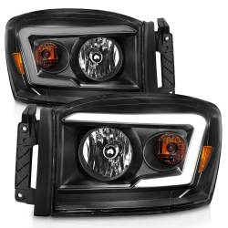 ANZO USA - Crystal Headlight Set W/ Light Bar Style Switchback Chrome Housing Clear Lens Pair Dodge Ram 1500/2500/3500 2006-2008 ANZO USA - Image 2