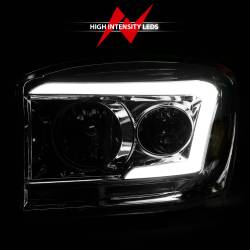 ANZO USA - Crystal Headlight Set W/ Light Bar Style Chrome Housing Clear Lens Pair Dodge Ram 1500/2500/3500 2006-2008 ANZO USA - Image 6
