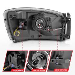 ANZO USA - Crystal Headlight W/ Light Bar Switchback Chrome Housing Clear Lens Ram 1500 06-08 / Ram 2500/3500 06-09 Crystal Switchback C Bar Headlights Chrome Dodge Ram 1500/2500/3500 2006-2008 ANZO USA - Image 5