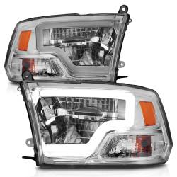 ANZO USA - LED Projector Headlights W/ Light Bar Style Chrome Housing Clear Lens PairRam 1500/2500/3500 2011-2018 ANZO USA - Image 2