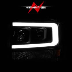 ANZO USA - Black Housing Clear Lens Pair Projector Headlights W/ Light Bar Style Ford Excursion 2005, Ford F-250/F-350/F-350/F-450/F-550 Super Duty 2005-2007 ANZO USA - Image 6