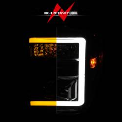 ANZO USA - Projector Headlights W/ Light Bar Style Switchback Black Housing Clear Lens Pair Ford F-250 Super Duty/F-350 Super Duty 2010, Ford F-450/F-550 Super Duty 2008-2010 ANZO USA - Image 6
