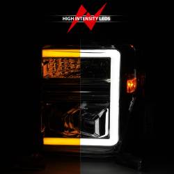 ANZO USA - Projector Headlights W/ Light Bar Style Switchback Chrome Housing Clear Lens Pair Ford F-250 Super Duty/F-350/F-450/F-550 Super Duty 2008-2010 ANZO USA - Image 6