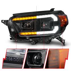 ANZO USA - Projector Headlight Square Set W/LED DRL Sequential Turn Signal Clear Lens Black Housing Pair ANZO USA - Image 3