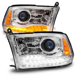 ANZO USA - Projector Headlights Plank Style Switchback+sequential Chrome Housing Clear Lens PairRam 1500/2500/3500 2011-2018 ANZO USA - Image 2
