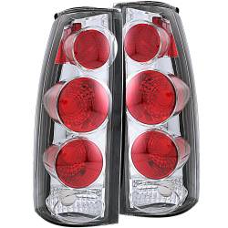 Tail Light Set Clear Lens Chrome Housing 3D Style Pair Chevy/GMC/Cadillac Trucks/SUVs 1988-2000 ANZO USA