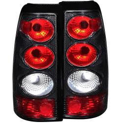 Tail Light Set Clear/Red Lens Carbon Housing Pair Does Not Fit 3500 Series Or Stepside Models Chevrolet Silverado 1500/1500 HD/2500 HD/3500 2003-2007, 2500 2003-2006 ANZO USA