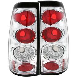 Tail Light Set Clear Lens Chrome Housing Pair Does Not Fit 3500 Series Or Stepside Models Chevrolet Silverado 1500/2500 1999-2002, 1500 HD/2500 HD/3500 2001-2002, GMC Sierra 1500 1999-2007, 1500 HD/2500 HD 2001-2007, 2500 1999-2004 ANZO USA