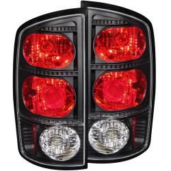 Tail Light Set Clear Lens Black Housing Pair Dodge Ram 1500 2002-2006, 2500/3500 2003-2006 ANZO USA
