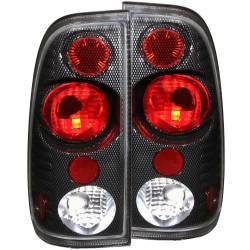 Tail Light Set Clear/Red Lens Carbon Housing Pair Does Not Fit Super Crew Models Ford F-150 1997-2003 Ford F-250 1997-1999, Ford F-250/F-350 Super Duty 1999-2007 ANZO USA