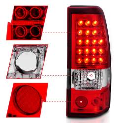 ANZO USA - Tail Light Set LED Red/Clear Lens Pair Does Not Fit 3500 Series Or Stepside Models Chevrolet Silverado 1500/1500 HD/2500 HD/3500 2003-2007, 2500 2003-2006 ANZO USA - Image 6