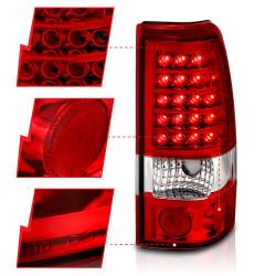 ANZO USA - Tail Light Set LED Red/Clear Lens Pair Does Not Fit 3500 Series Or Stepside Models Chevrolet Silverado 1500/2500 1999-2007, 2500 HD 2001-2007, 3500 HD 2007, GMC Sierra 1500 1999-2007, 2500 1999-2004 ANZO USA - Image 6