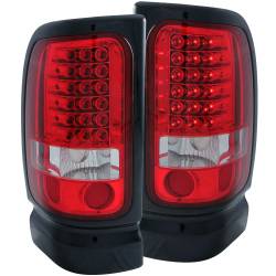 Tail Light Set LED Red/Clear Lens Pair Dodge Ram 1500 1994-2001, 2500/3500 1994-2002 ANZO USA