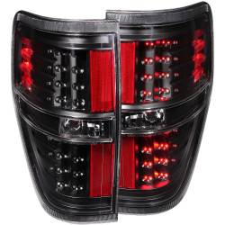 Tail Light Set LED Clear Lens Black Housing Pair Ford F-150 2009-2014 ANZO USA