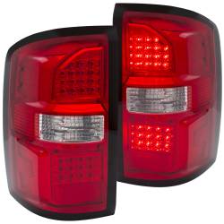 Tail Light Set LED Red/Clear Lens Pair GMC Sierra 1500 2014-2015, 2500 HD 2014-2016 ANZO USA