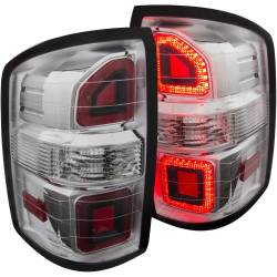Tail Light Set LED Clear Lens Chrome Housing G2 Pair GMC Sierra 1500/2500 HD 2014-2015 ANZO USA
