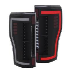 Tail Light Set LED Black Clear Lens Pair Ford F-250 Super Duty/F-350/F-450 Super Duty 2017-2019 ANZO USA