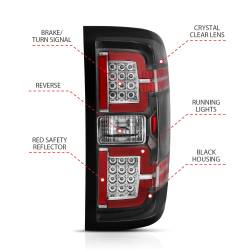 ANZO USA - Tail Light Led Taillights Black W/ Sequential Chevrolet Silverado 1500/2500 2014-2018, 2500 HD/3500 HD 2014-2019, 3500 2015-2018, GMC Sierra 3500 HD 2015-2019 ANZO USA - Image 4