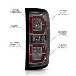 ANZO USA - Tail Light Led Taillights Smoke W/ Sequential Chevrolet Silverado 1500/2500 2014-2018, 2500 HD/3500 HD 2014-2019, 3500 2015-2018, GMC Sierra 3500 HD 2015-2019 ANZO USA - Image 4