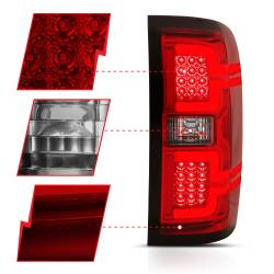 ANZO USA - Tail Light Led Taillights Red/Clear W/ Sequential Chevrolet Silverado 1500/2500 2014-2018, 2500 HD/3500 HD 2014-2019, 3500 2015-2018, GMC Sierra 3500 HD 2015-2019 ANZO USA - Image 3