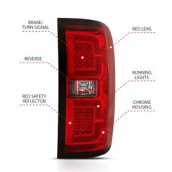 ANZO USA - Tail Light Led Taillights Red/Clear W/ Sequential Chevrolet Silverado 1500/2500 2014-2018, 2500 HD/3500 HD 2014-2019, 3500 2015-2018, GMC Sierra 3500 HD 2015-2019 ANZO USA - Image 4