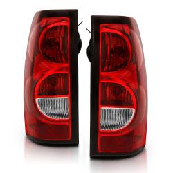 ANZO USA - Tail Light Set Chrome Housing Red/Clear Lens Pair Chevrolet Silverado 1500/2500/2500 HD/3500 2003-2007, 1500 HD 2005-2007, 3500 HD 2007 ANZO USA - Image 2