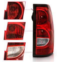 ANZO USA - Tail Light Set Chrome Housing Red/Clear Lens Pair Chevrolet Silverado 1500/2500/2500 HD/3500 2003-2007, 1500 HD 2005-2007, 3500 HD 2007 ANZO USA - Image 3