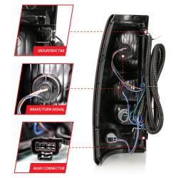 ANZO USA - Tail Light Set Chrome Housing Red/Clear Lens Pair Chevrolet Silverado 1500/2500/2500 HD/3500 2003-2007, 1500 HD 2005-2007, 3500 HD 2007 ANZO USA - Image 5