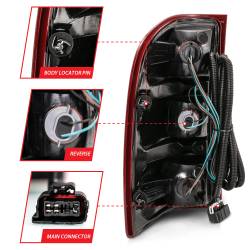 ANZO USA - Tail Light Set Chrome Housing Red/Clear Lens Pair Chevrolet Silverado 1500/3500 2007-2013, 1500 HD 2007, 2500/2500 HD/3500 HD 2007-2014 ANZO USA - Image 4