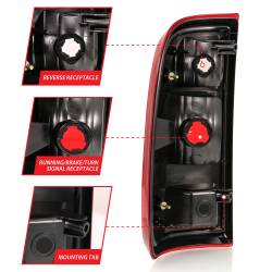 ANZO USA - Tail Light Set Chrome Housing Red/Clear Lens Pair Ford F-250 Super Duty/F-350/F-450 Super Duty 2008-2016 ANZO USA - Image 5