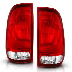 ANZO USA - Tail Light Set Chrome Housing Red/Clear Lens Pair Ford F-150 1997-2003, Ford F-250/F-350/F-450/F-550 Super Duty 1999-2007 ANZO USA - Image 2