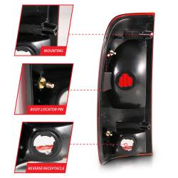 ANZO USA - Tail Light Set Chrome Housing Red/Clear Lens Pair Ford F-150 1997-2003, Ford F-250/F-350/F-450/F-550 Super Duty 1999-2007 ANZO USA - Image 5