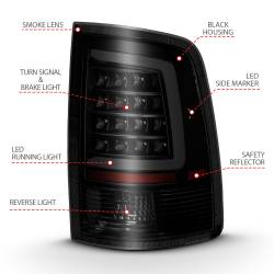 ANZO USA - Tail Light Set LED Black Housing Smoke Lens PairRam 1500/2500/3500 2011-2018 ANZO USA - Image 4