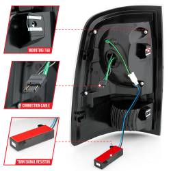 ANZO USA - Tail Light Set LED Black Housing Smoke Lens PairRam 1500/2500/3500 2011-2018 ANZO USA - Image 5