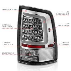 ANZO USA - Tail Light Set LED Chrome Housing Clear Lens PairRam 1500/2500/3500 2011-2018 ANZO USA - Image 4