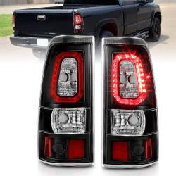 Tail Light Set LED Black Housing Clear Lens Pair Chevrolet Silverado 1500/2500 1999-2002, 1500 HD/2500 HD 2001-2002, 3500 2001-2003, GMC Sierra 1500 1999-2007, 1500 HD/2500 HD/3500 2001-2007, 2500 1999-2004 ANZO USA