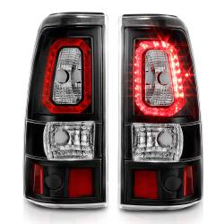 ANZO USA - Tail Light Set LED Black Housing Clear Lens Pair Chevrolet Silverado 1500/2500 1999-2002, 1500 HD/2500 HD 2001-2002, 3500 2001-2003, GMC Sierra 1500 1999-2007, 1500 HD/2500 HD/3500 2001-2007, 2500 1999-2004 ANZO USA - Image 2
